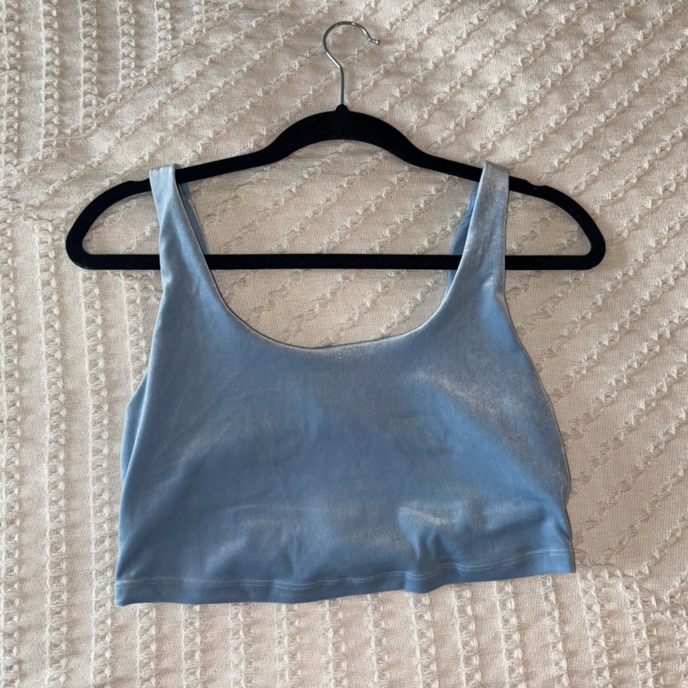 Athleta Velvet Cut Out Crop A-C, Size S, Light Blue